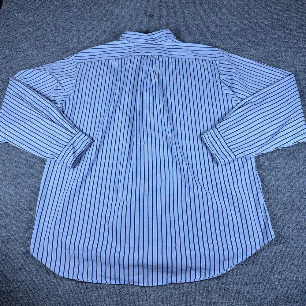 Ralph Lauren Mens XXL Classic Fit Blue Striped Button Down Shirt Long Sleeve 18